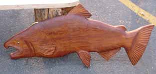 Chinook Salmon Wood Carving Mount