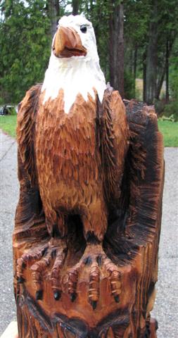 Bear, Eagle and Fish in Waterfall Bench