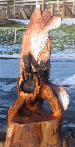 Realistic Fox Chainsaw Carving