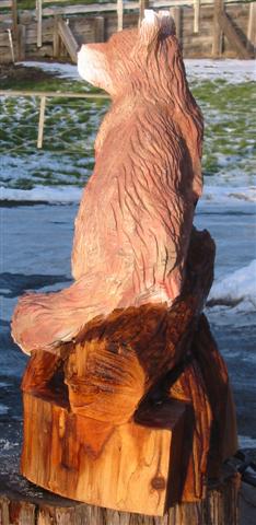 Wood Carving of a Fox