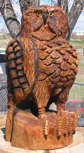 Wood Carving of an Owl