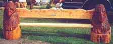Chainsaw Carving Eagle Bench