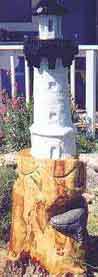 Lighthouse and Humpback Whale Carving
