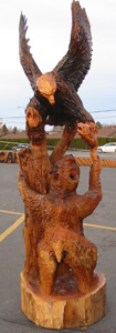 Eagle and Bear Sculpture