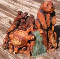 Beaver Turtle Dam Carving