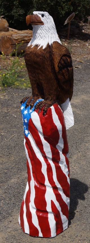 4' Eagle Perched on an American Flag