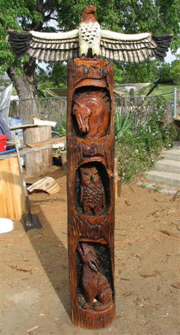7 feet Hawk, Horse, Owl and Wolf Totem