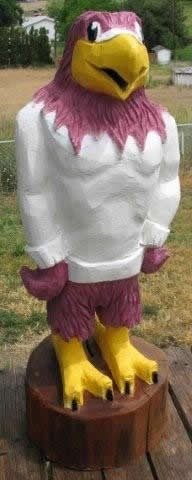 4' Falcon Mascot Carving